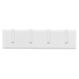 Wall Row Hook Punch Free Coat Key Holder Door Hat Hanger for Bathroom Wall Door Decor(White ) - Front View
