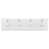Wall Row Hook Punch Free Coat Key Holder Door Hat Hanger for Bathroom Wall Door Decor(White ) - Rear View