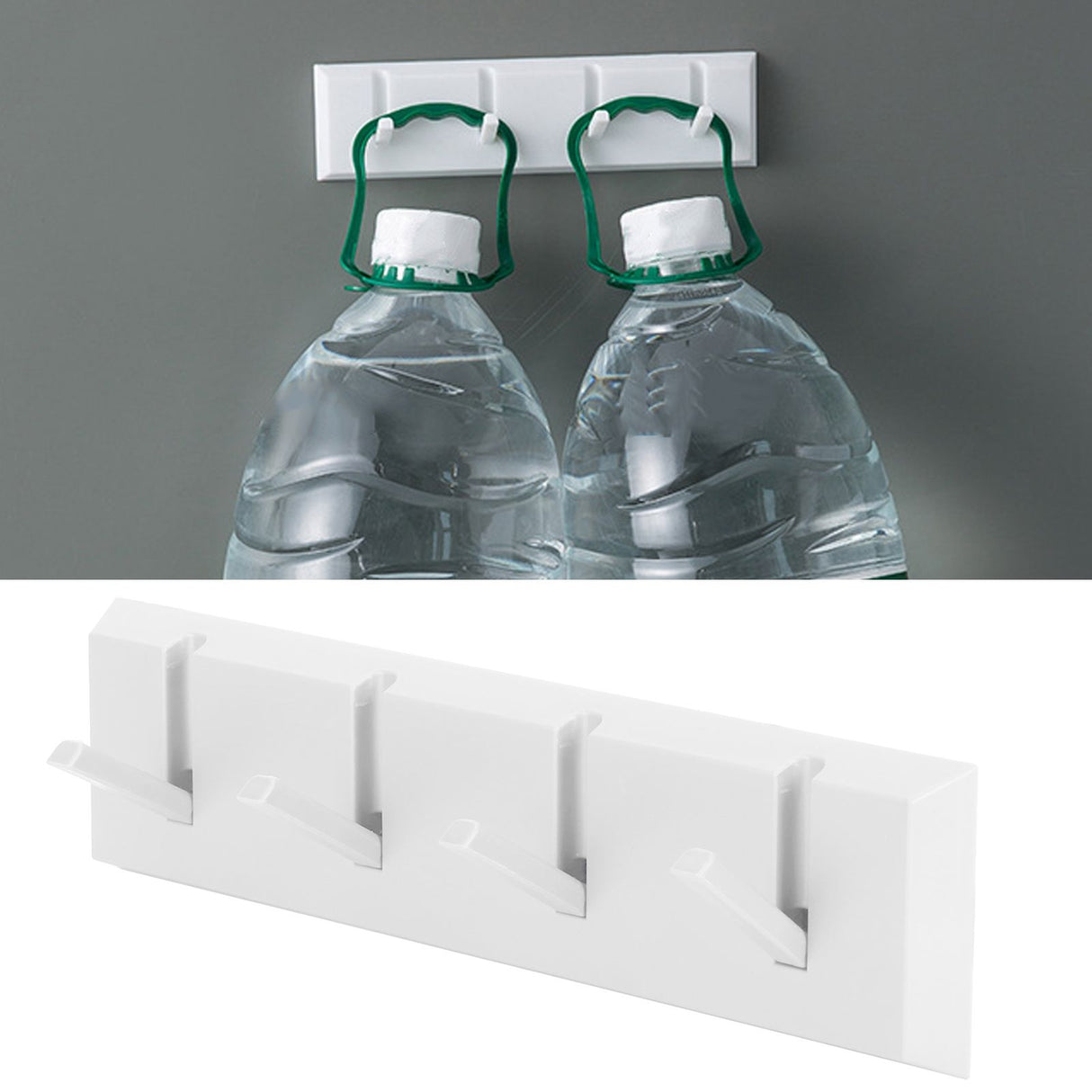 Wall Row Hook Punch Free Coat Key Holder Door Hat Hanger for Bathroom Wall Door Decor(White )