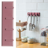 Wall Row Hook Punch Free Coat Key Holder Door Hat Hanger for Bathroom Wall Door Decor(Dark Salmon ) - Extra Image