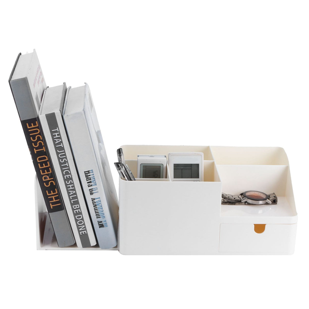 Drawer Type Desk Storage Box Book Stand Stationery Remote Control Holder for Home Desktop