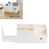 Drawer Type Desk Storage Box Book Stand Stationery Remote Control Holder for Home Desktop