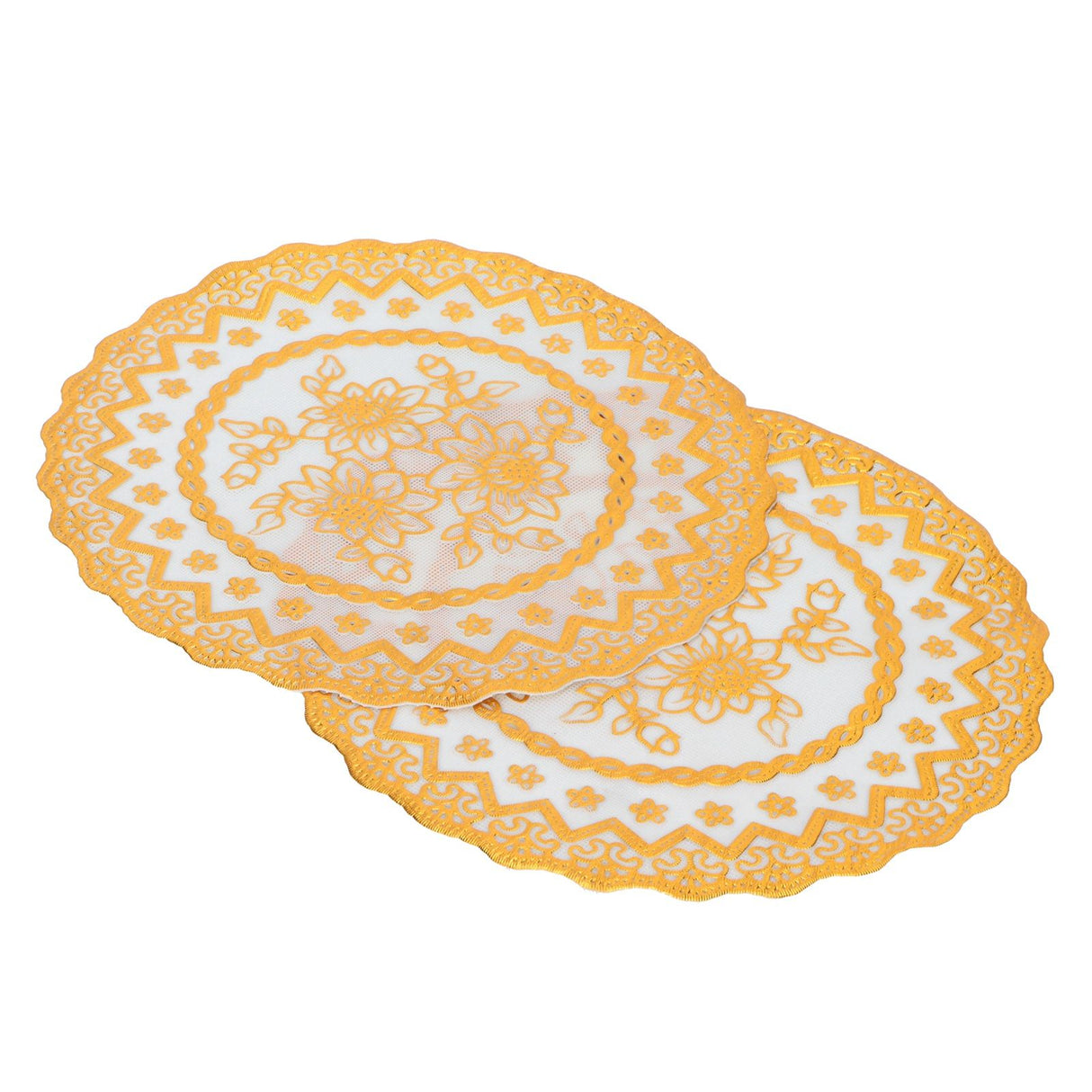 2PCS 20x20cm Table Mats Gold Placemats Coffee Cup Mat Coaster for Wedding Party SuppliesType 02