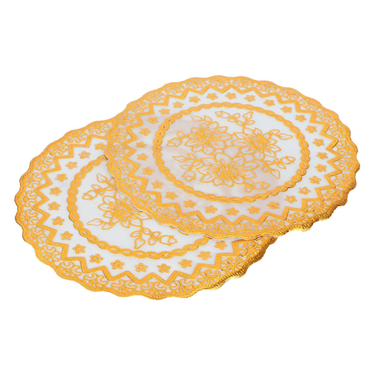 2PCS 20x20cm Table Mats Gold Placemats Coffee Cup Mat Coaster for Wedding Party SuppliesType 02