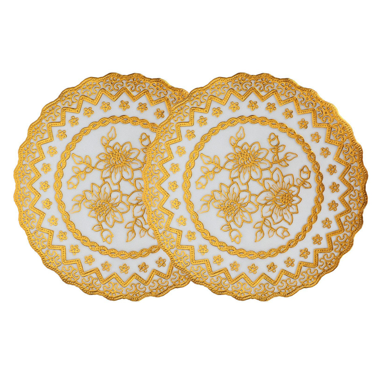 2PCS 20x20cm Table Mats Gold Placemats Coffee Cup Mat Coaster for Wedding Party SuppliesType 02