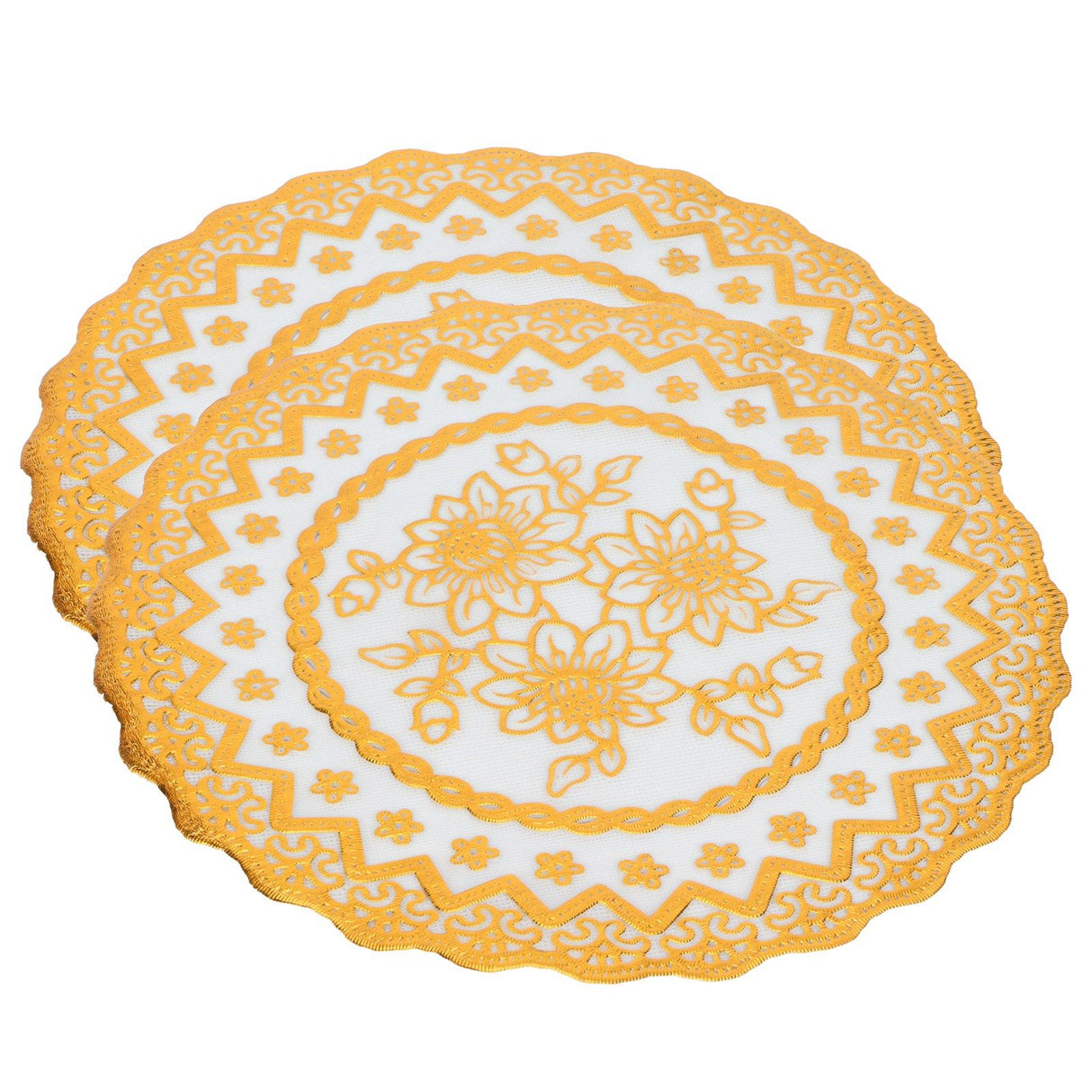 2PCS 20x20cm Table Mats Gold Placemats Coffee Cup Mat Coaster for Wedding Party SuppliesType 02
