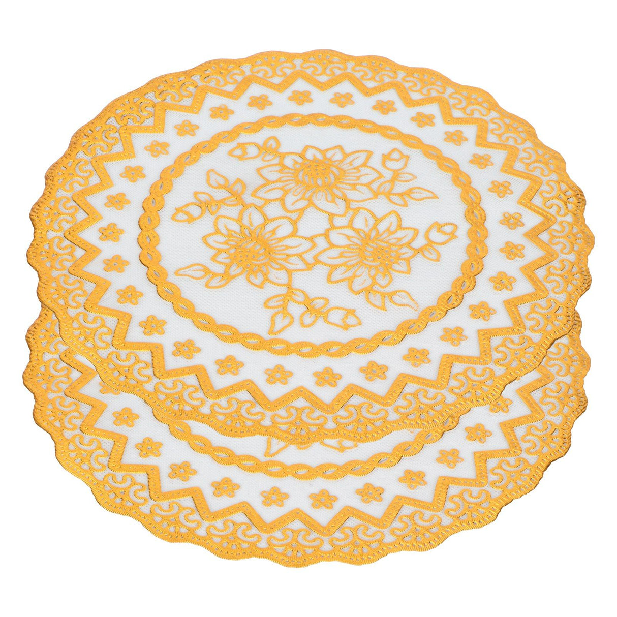 2PCS 20x20cm Table Mats Gold Placemats Coffee Cup Mat Coaster for Wedding Party SuppliesType 02