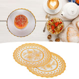 2PCS 20x20cm Table Mats Gold Placemats Coffee Cup Mat Coaster for Wedding Party SuppliesType 02 - Extra Image