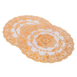 2PCS 30cmx30cm Table Mats Gold Dining Table Placemats for Wedding Party SuppliesStyle 01 - Side View