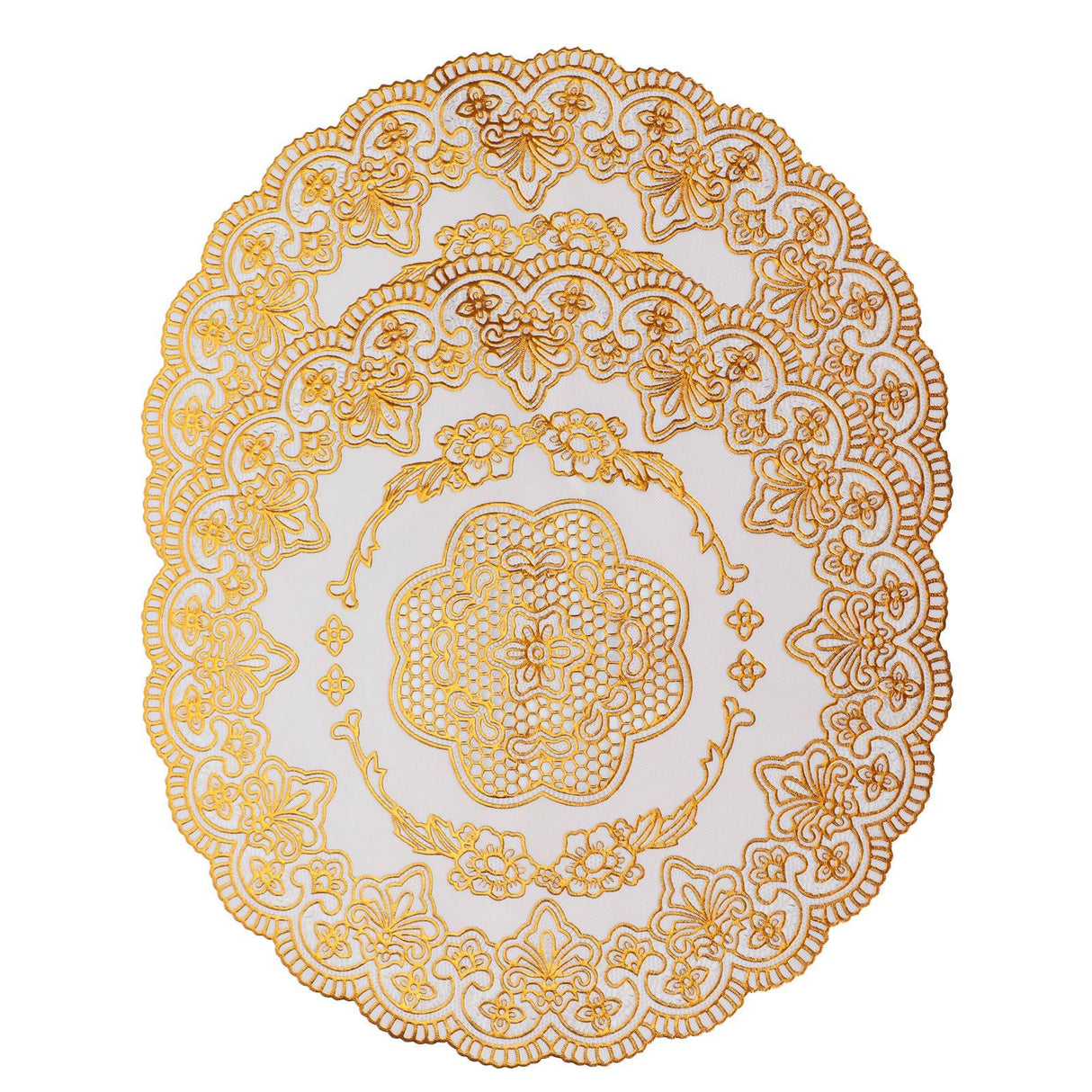 2PCS 30cmx30cm Table Mats Gold Dining Table Placemats for Wedding Party SuppliesStyle 01