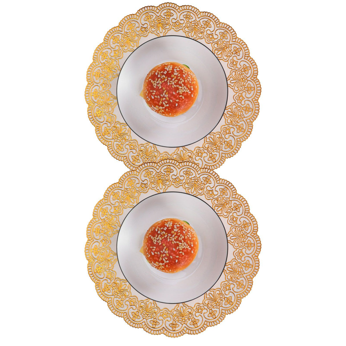 2PCS 30cmx30cm Table Mats Gold Dining Table Placemats for Wedding Party SuppliesStyle 01