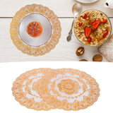2PCS 30cmx30cm Table Mats Gold Dining Table Placemats for Wedding Party SuppliesStyle 01 - Extra Image