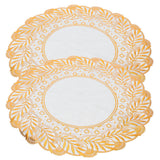 2PCS 30cmx30cm Table Mats Gold Dining Table Placemats for Wedding Party SuppliesStyle 02 - Rear View