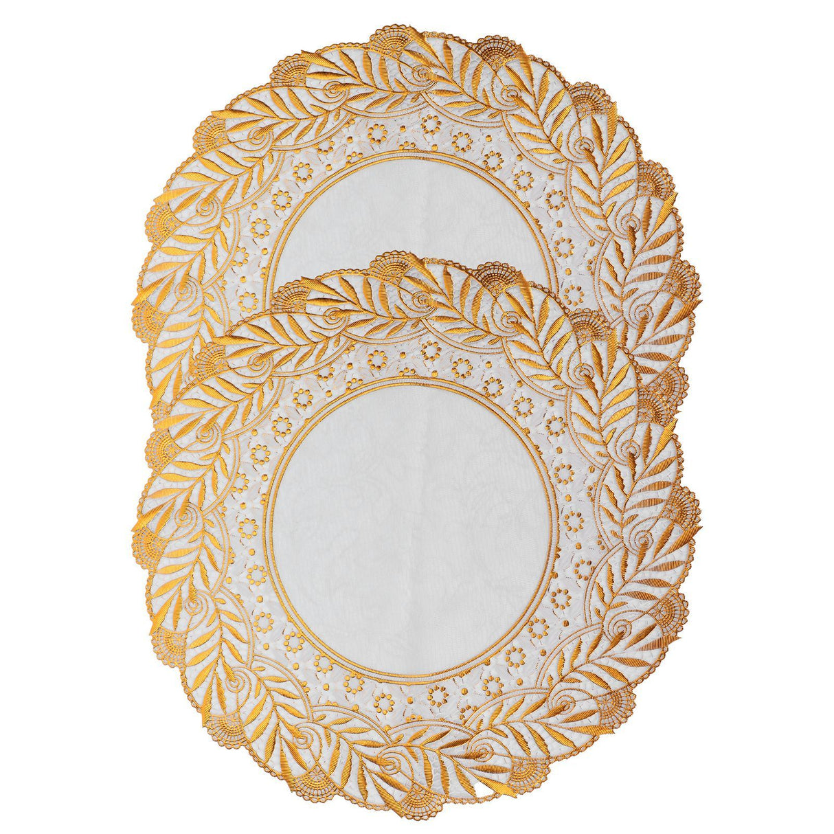 2PCS 30cmx30cm Table Mats Gold Dining Table Placemats for Wedding Party SuppliesStyle 02
