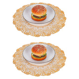 2PCS 30cmx30cm Table Mats Gold Dining Table Placemats for Wedding Party SuppliesStyle 02 - Extra Image