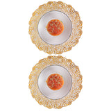 2PCS 30cmx30cm Table Mats Gold Dining Table Placemats for Wedding Party SuppliesStyle 02 - Extra Image