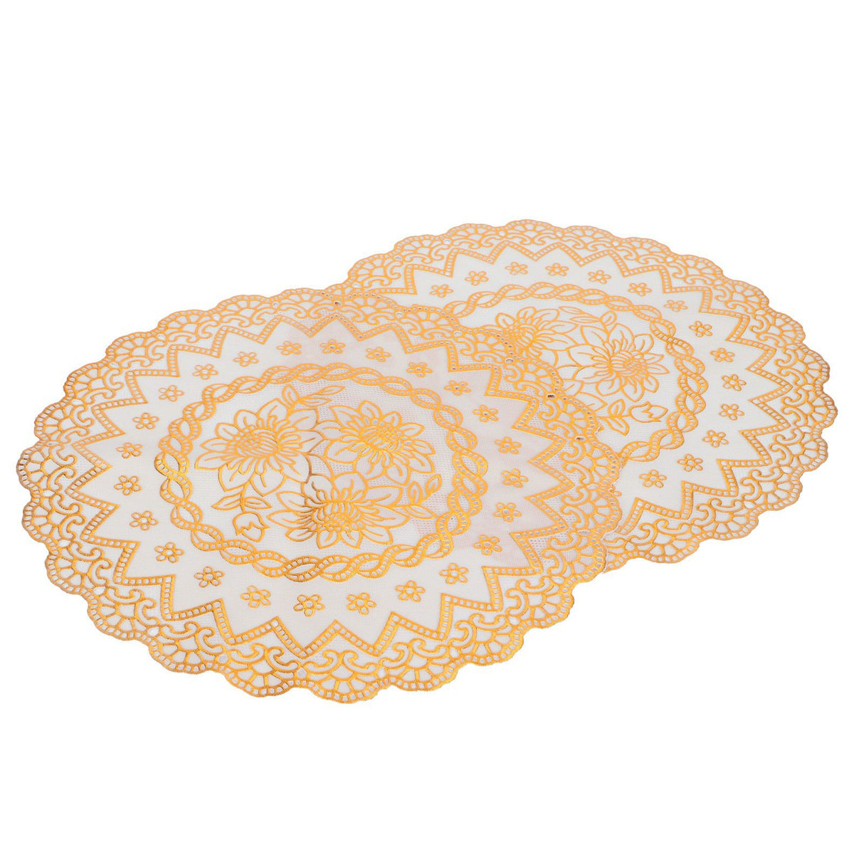 2PCS 30cmx30cm Table Mats Gold Dining Table Placemats for Wedding Party SuppliesStyle 03