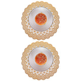 2PCS 30cmx30cm Table Mats Gold Dining Table Placemats for Wedding Party SuppliesStyle 03 - Extra Image