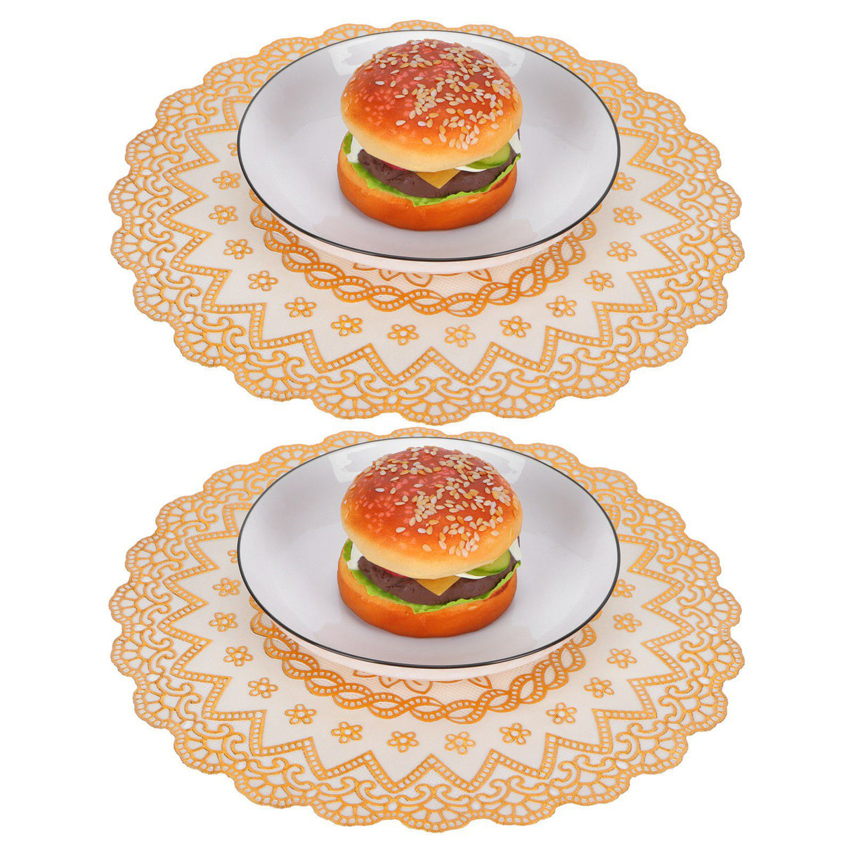 2PCS 30cmx30cm Table Mats Gold Dining Table Placemats for Wedding Party SuppliesStyle 03