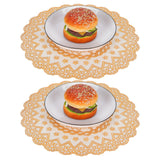 2PCS 30cmx30cm Table Mats Gold Dining Table Placemats for Wedding Party SuppliesStyle 03 - Extra Image