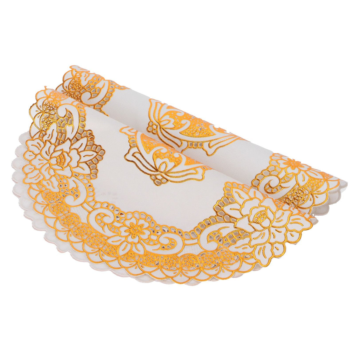 2PCS 30cmx30cm Table Mats Gold Dining Table Placemats for Wedding Party SuppliesStyle 04