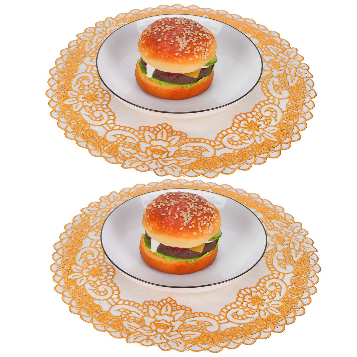 2PCS 30cmx30cm Table Mats Gold Dining Table Placemats for Wedding Party SuppliesStyle 04
