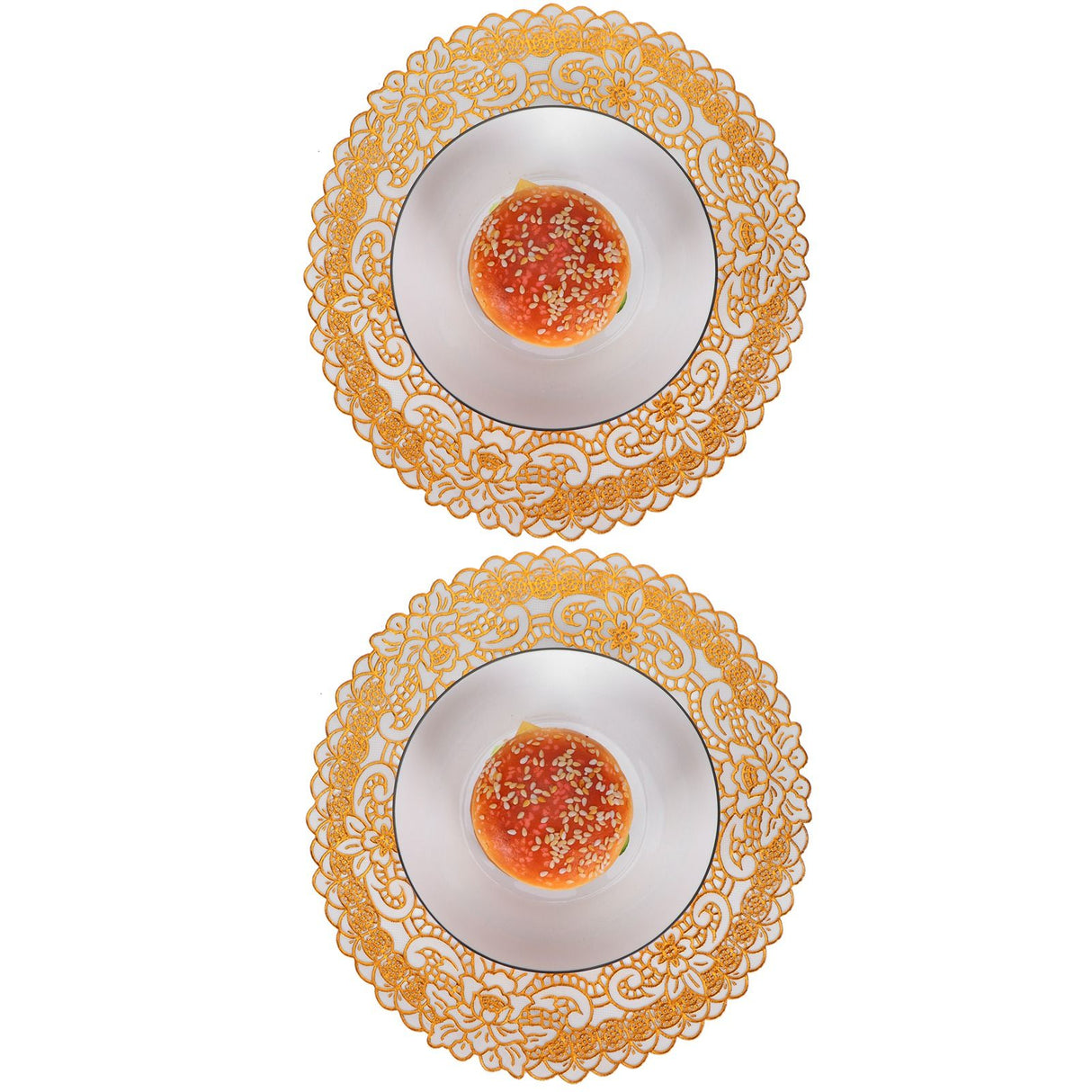 2PCS 30cmx30cm Table Mats Gold Dining Table Placemats for Wedding Party SuppliesStyle 04