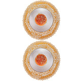 2PCS 30cmx30cm Table Mats Gold Dining Table Placemats for Wedding Party SuppliesStyle 04 - Extra Image