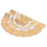 2PCS 38x38cm Table Mats PVC Gold Placemats Cup Mat Coaster for Wedding Party SuppliesRound 01 - Top-Down View