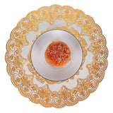 2PCS 38x38cm Table Mats PVC Gold Placemats Cup Mat Coaster for Wedding Party SuppliesRound 01
