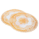 2PCS 38x38cm Table Mats PVC Gold Placemats Cup Mat Coaster for Wedding Party SuppliesRound 02