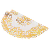 2PCS 38x38cm Table Mats PVC Gold Placemats Cup Mat Coaster for Wedding Party SuppliesRound 02 - Top-Down View