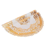 2PCS 38x38cm Table Mats PVC Gold Placemats Cup Mat Coaster for Wedding Party SuppliesRound 02