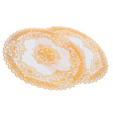 2PCS 38x38cm Table Mats PVC Gold Placemats Cup Mat Coaster for Wedding Party SuppliesRound 02