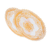 2PCS 38x38cm Table Mats PVC Gold Placemats Cup Mat Coaster for Wedding Party SuppliesRound 02