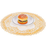 2PCS 38x38cm Table Mats PVC Gold Placemats Cup Mat Coaster for Wedding Party SuppliesRound 02 - Extra Image