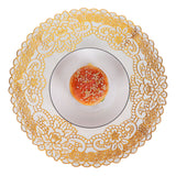 2PCS 38x38cm Table Mats PVC Gold Placemats Cup Mat Coaster for Wedding Party SuppliesRound 02