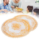 2PCS 38x38cm Table Mats PVC Gold Placemats Cup Mat Coaster for Wedding Party SuppliesRound 02