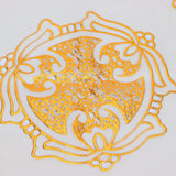 2PCS 38x38cm Table Mats PVC Gold Placemats Cup Mat Coaster for Wedding Party SuppliesRound 02 - Extra Image