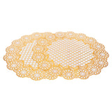 2PCS 38x38cm Table Mats PVC Gold Placemats Cup Mat Coaster for Wedding Party SuppliesRound 03