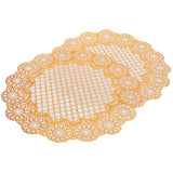 2PCS 38x38cm Table Mats PVC Gold Placemats Cup Mat Coaster for Wedding Party SuppliesRound 03