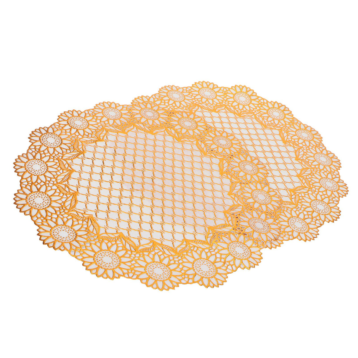 2PCS 38x38cm Table Mats PVC Gold Placemats Cup Mat Coaster for Wedding Party SuppliesRound 03