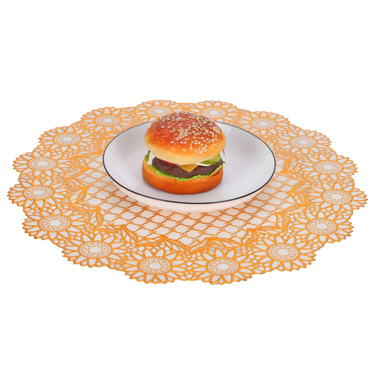 2PCS 38x38cm Table Mats PVC Gold Placemats Cup Mat Coaster for Wedding Party SuppliesRound 03