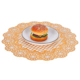 2PCS 38x38cm Table Mats PVC Gold Placemats Cup Mat Coaster for Wedding Party SuppliesRound 03