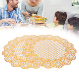 2PCS 38x38cm Table Mats PVC Gold Placemats Cup Mat Coaster for Wedding Party SuppliesRound 03 - Extra Image