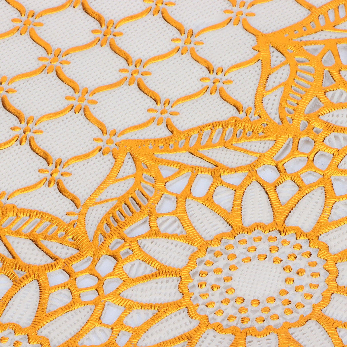 2PCS 38x38cm Table Mats PVC Gold Placemats Cup Mat Coaster for Wedding Party SuppliesRound 03