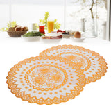 2PCS 38x38cm Table Mats PVC Gold Placemats Cup Mat Coaster for Wedding Party SuppliesRound 04