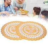 2PCS 38x38cm Table Mats PVC Gold Placemats Cup Mat Coaster for Wedding Party SuppliesRound 04