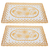 2PCS 30cmx45cm PVC Table Mat Gold Placemats Cup Coaster Pad Kitchen Wedding DecorationStyle 1