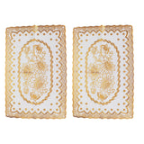 2PCS 30cmx45cm PVC Table Mat Gold Placemats Cup Coaster Pad Kitchen Wedding DecorationStyle 1